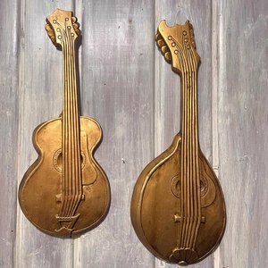 Vintage 20" 1968 Hoda Lobaco Aluminum Guitar and Mandolin Wall Hanging